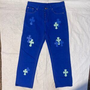 Chrome Hearts London Exclusive Levi’s Cross Patch Blue Jeans Size 34